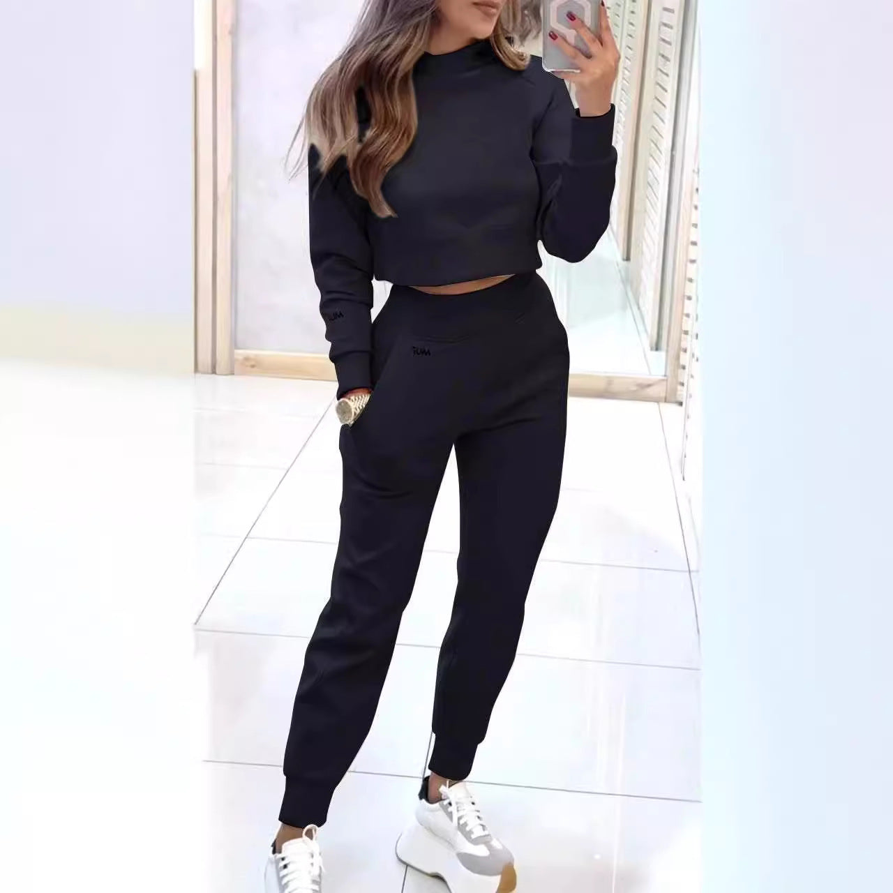 Stand Collar Sports Suit - Women's Clothing