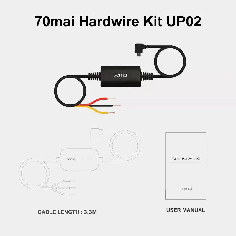 70mai Parking Surveillance Cable UP02 for 70mai A200 M200 S500 4K A800S A500S D06 M300 Hardwire Kit UP02 24H Parking Monitor