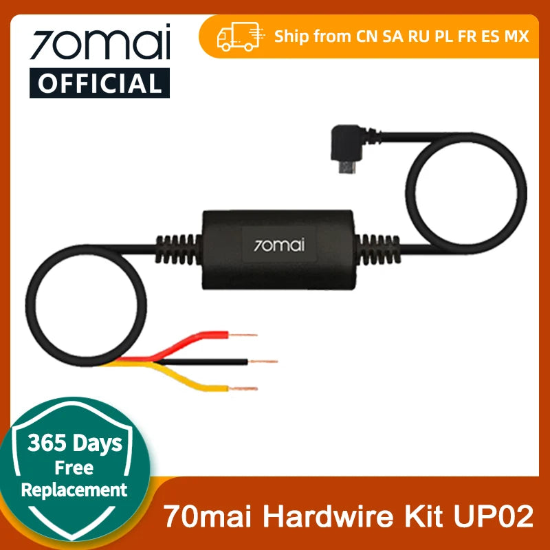 70mai Parking Surveillance Cable UP02 for 70mai A200 M200 S500 4K A800S A500S D06 M300 Hardwire Kit UP02 24H Parking Monitor